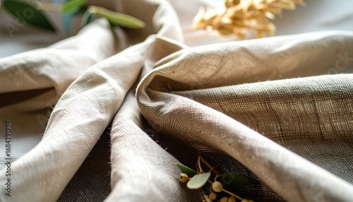 Close-up of Recycled Fabric with Blended Textures and Neutral Colors