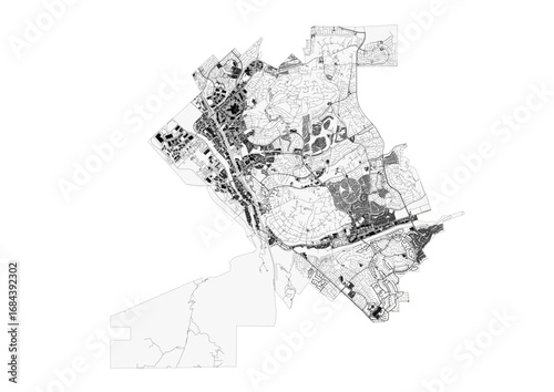 Vector highway and building map of Temecula in California