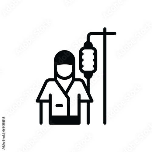 Black solid icon for patient