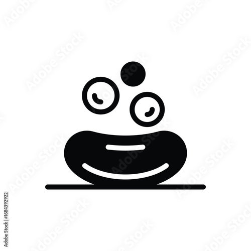 Black solid icon for soap