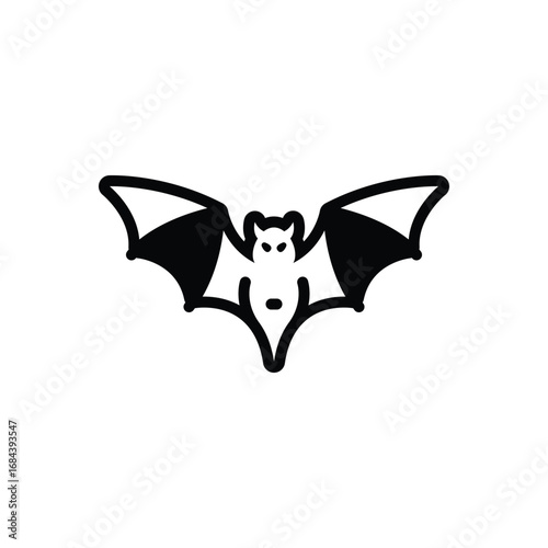 Black solid icon for bat