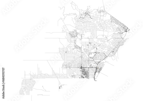 Vector city highway map of Rio Rancho with major roads and streets
