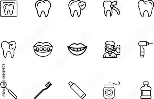 dental icon set vector