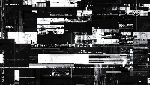 Digital Static Noise With Colorful Glitch Overlays And Distortion