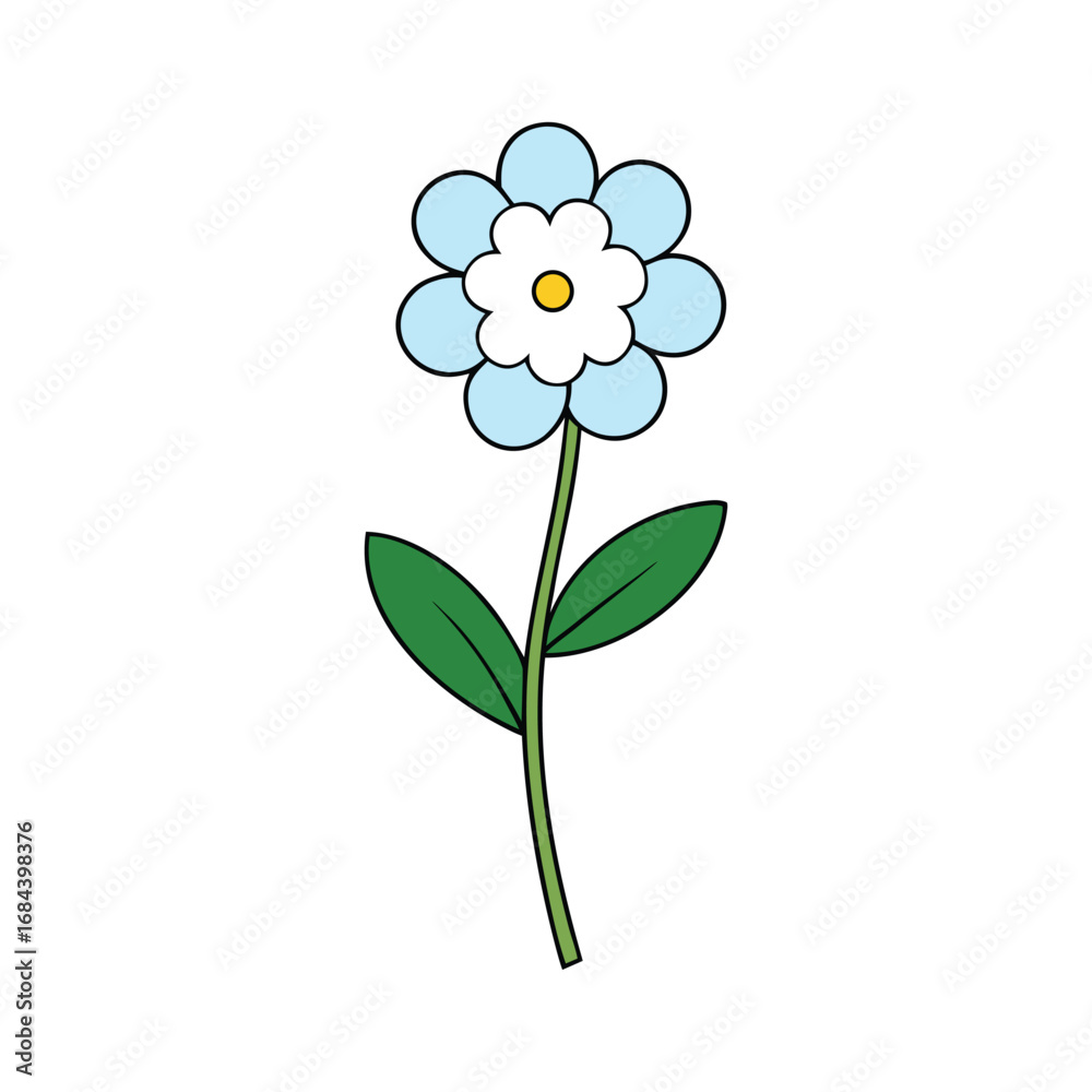 Fototapeta premium Alyssum Flower Illustration on White Background