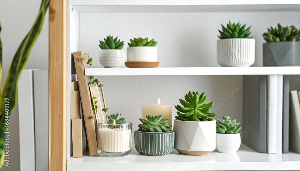 Fototapeta premium Succulents and candles styled