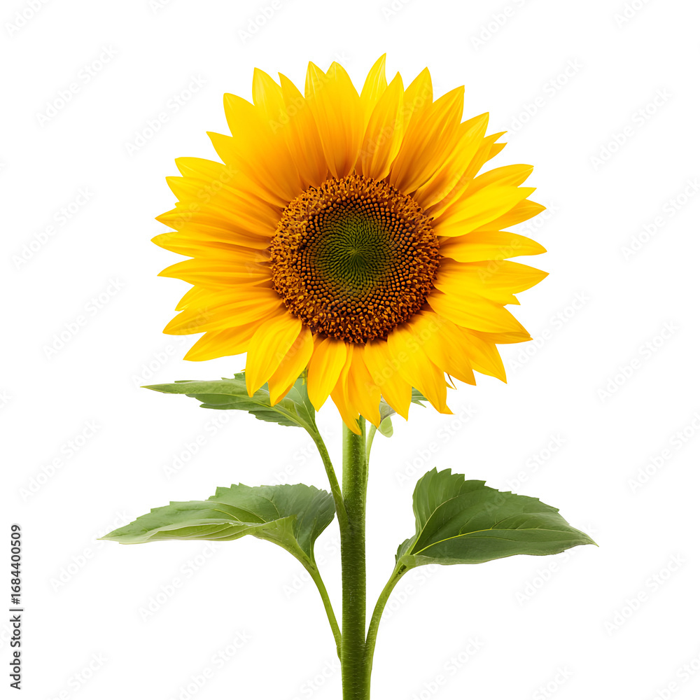 Fototapeta premium Vibrant sunflower isolated against a dark background showcasing its beauty and details