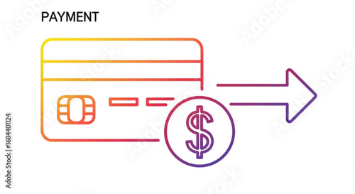 Online payment method credit card transaction dollar sign and arrow for financial technology concept 100