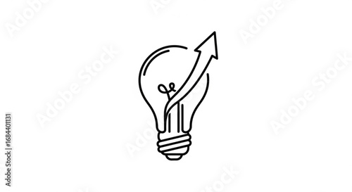 Lightbulb innovation idea concept for business growth and success strategy brainstorming new solution design