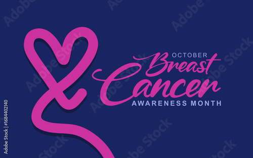 October breast cancer awareness month background with pink ribbon symbol, vector design. Healthcare and medicine concept. Great for banners, posters, cards and social media.