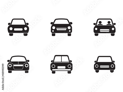 Car Icons Set Transportation Vector Graphics Automobile Design Elements Various Car Models for Infographics and Web Design Concepts