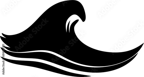 Wave Silhouette Vector Illustration | Ocean Sea Water Surf Abstract Design