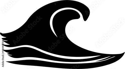 Wave Silhouette Vector Illustration | Ocean Sea Water Surf Abstract Design