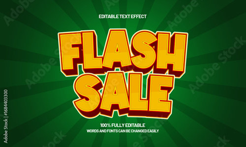 flash sale editable text effect for discount