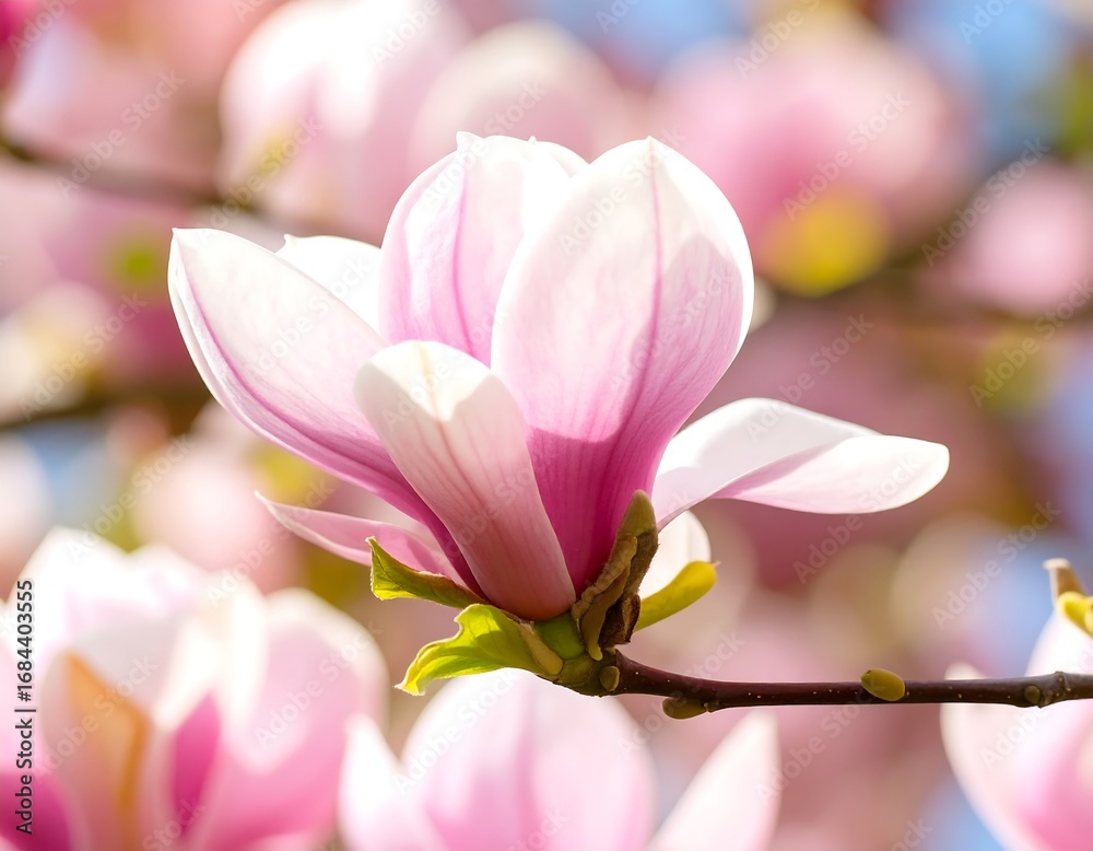 Obraz premium Beautiful magnolia blossom in spring