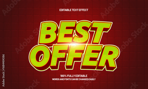 best offer editable text effect for discount