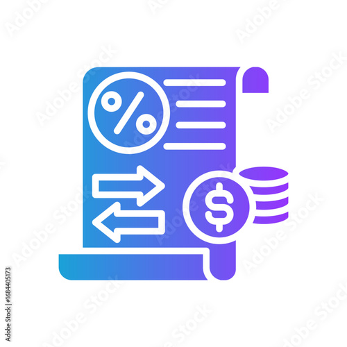 Profit & Loss glyph gradient icon