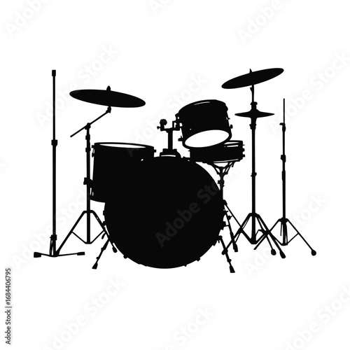 Drum Kit icon silhouette vector art illustration
black and white vector