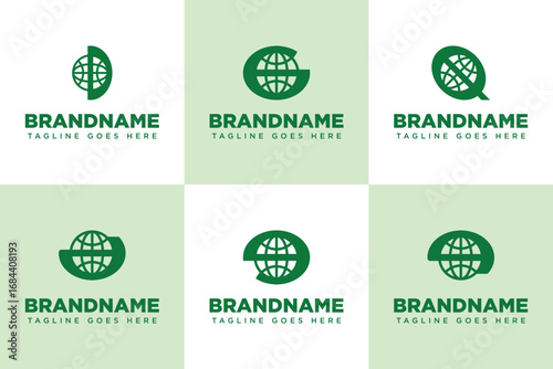 Letter D G Q Green Globe Logo, symbolizing sustainability, growth, and global unity