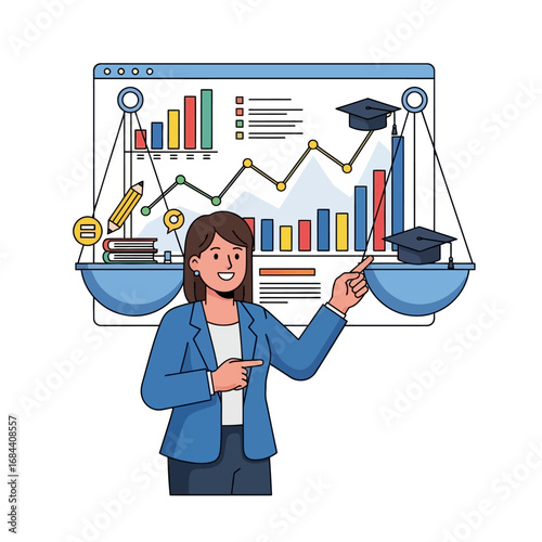 Empowering education through insightful analytics showcasing the balance between learning and