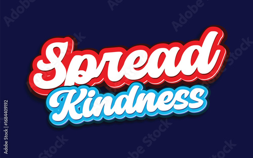 Retro typography groovy spread kindness slogan print with rainbow and stars for graphic tee t shirt or sticker poster - Vector