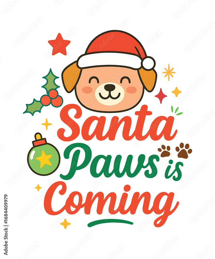 Fototapeta premium Santa Paws is Coming