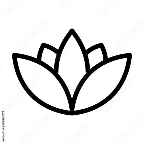 Lotus Flower Line Icon of Religion and Spirituality Icon Set