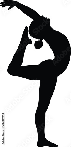 Silhouette of a person in a yoga pose dancer