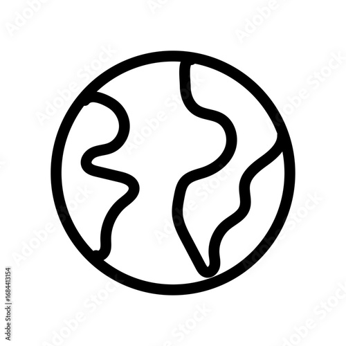 Earth Globe Line Icon of Astronomy and Space Icon Set