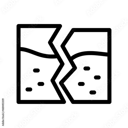 Earthquake Line Icon of Geology and Earth Icon Set