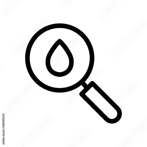 Magnifying Glass Line Icon of Geology and Earth Icon Set