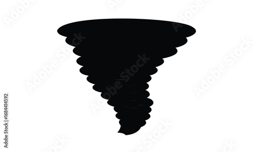 Tornado silhouette vector, tornado icon, cyclone vector silhouette 