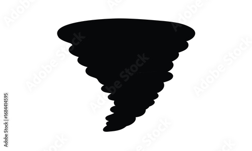 Tornado silhouette vector, tornado icon, cyclone vector silhouette 