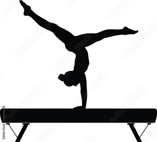 Gymnast handstand balance beam gymnastics athlete