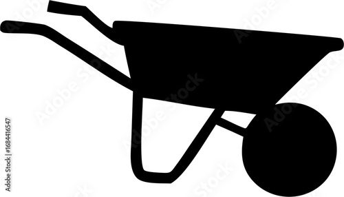 Wheelbarrow Silhouette Vector Illustration | Garden Tool Construction Equipment Design