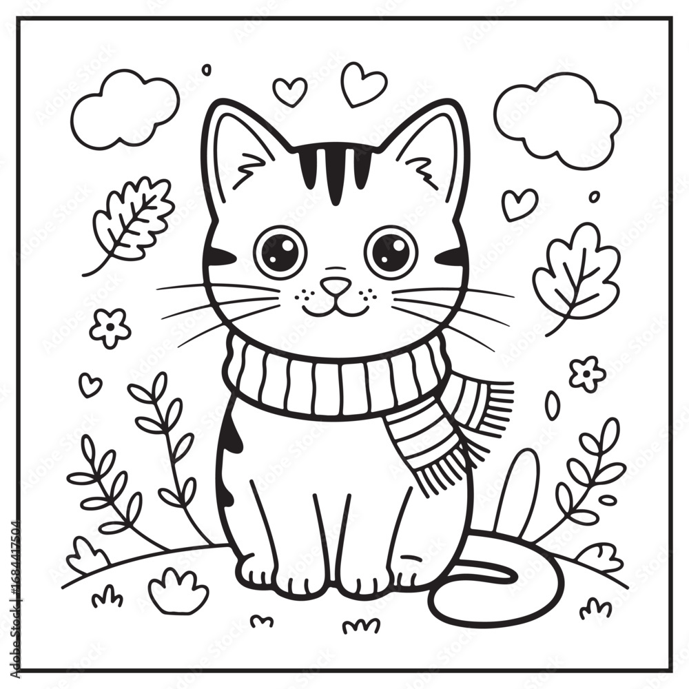 Fototapeta premium Autumn Scenes Coloring Pages
