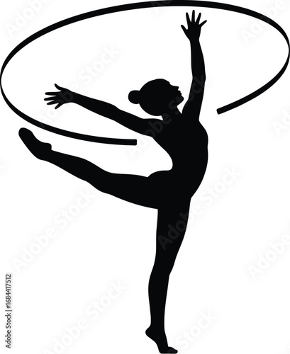 Rhythmic gymnast with ribbon rhythmic gymnastics athlete