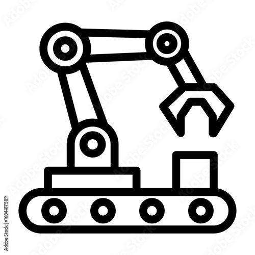 Wallpaper Mural Robotic Arm Line Icon of Manufacturing and Industry Icon Set Torontodigital.ca