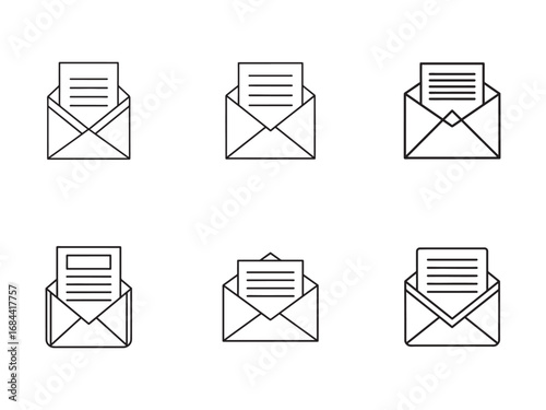 Envelope icons representing communication and mail services showcasing digital and traditional messaging for business correspondence and personal communication concepts