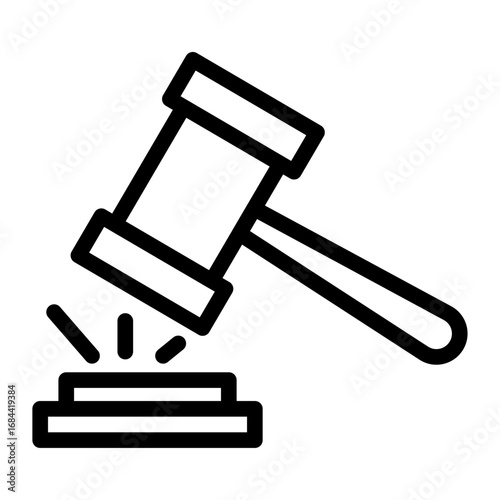Gavel Line Icon of Legal and Justice Icon Set