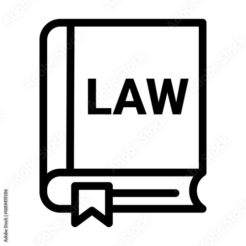 Fotografia Law Book Line Icon of Legal and Justice Icon Set