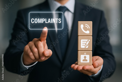 Concept of complaints. Customer complaint, dissatisfaction from product or service problem, angry feedback from client