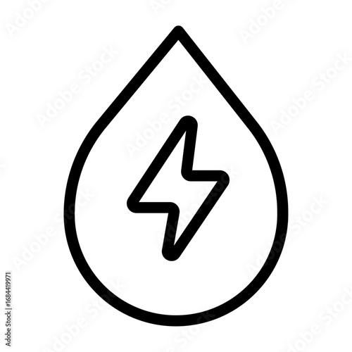 Energy Drop Line Icon of Energy and Power Icon Set