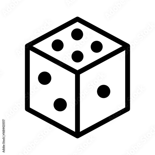 Dice Line Icon of Board Games and Puzzles Icon Set
