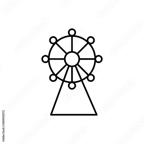 Ferris wheel line icon, outline vector sign, vector Park carousel symbol trendy style illustration for web and app..eps