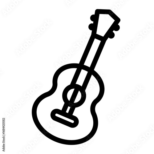 Guitar Line Icon of Musical Instruments Icon Set