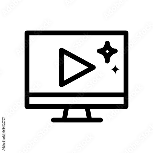 Film Screen Line Icon of Film and Theatre Icon Set