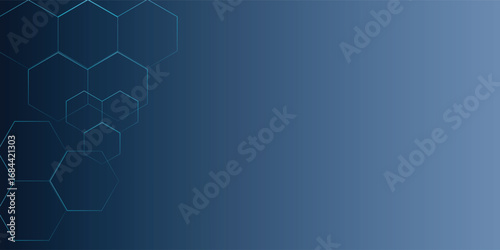 Digital technology with hexagon geometric pattern background