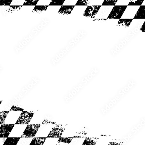 Distressed Checkered Flag Frame Design.