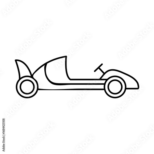 Open wheel racing car line icon, simple fkat black trendy style illustration for web and app..eps